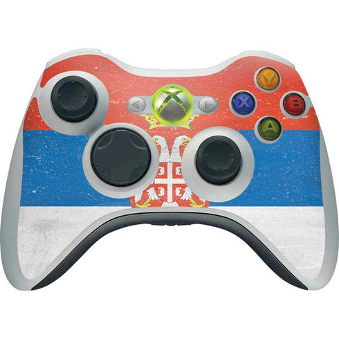 Serbia Flag Distressed Xbox 360 Wireless Controller Skin